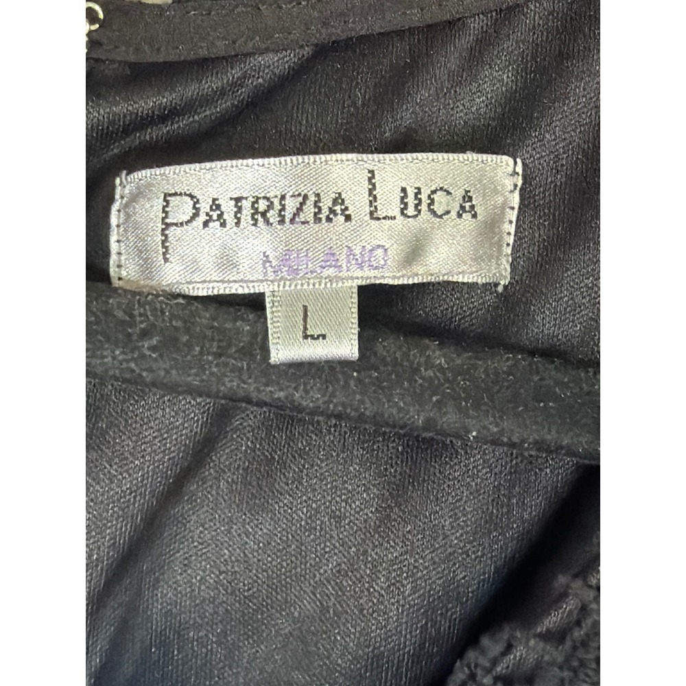 Patrizia Luca Milano Crochet Top Large Black Floral Sleeveless Boho Whimsygoth - Picture 3 of 5